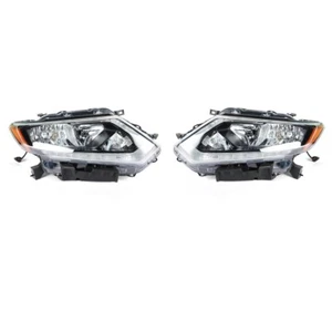 Headlights Assembly For 2014-2016 Nissan Rogue Left&Right Side Headlamps+LED DRL - Picture 1 of 8