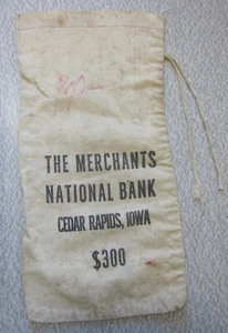 The Merchants National Bank Cedar Rapids Iowa 300 $ Canvas Tasche - Bild 1 von 4