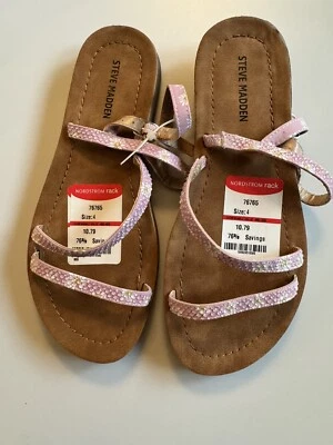 Sandalias Steve Madden niños talla 4 ciruela margarita pedrería Foto 1 de 4
