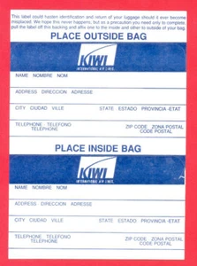 Pegatinas de etiquetas de equipaje de KIWI International Airlines - Imagen 1 de 2