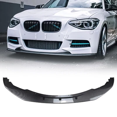 Labio del alerón del parachoques delantero para BMW Serie 1 F20 F21 M Sport 2011-2014 carbono ABS Foto 1 de 4