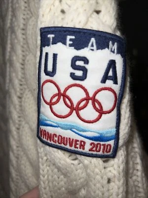 Ralph Lauren Polo Algodón Cachemira Cable Tejido Suéter 2010 Equipo Olímpico EE. UU. Med Foto 1 de 3