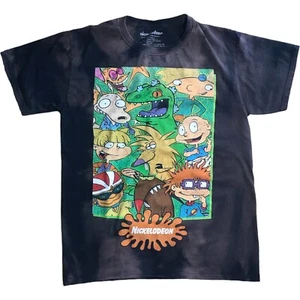 Nickelodeon Reptar Rugrats Graphic Black T-Shirt 2017 Tag Small Acid Wash Rocket - Picture 1 of 7
