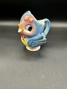Lefton Geo Z. BLUEBIRD CREAMER #290 Vintage 50s Blue Bird Original Sticker Mint - Picture 1 of 9