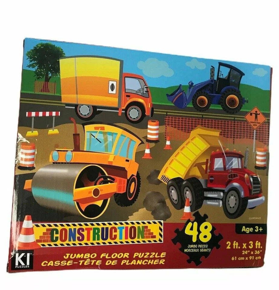 Rompecabezas de piso gigante construcción Karmin 3+ 48 Jumbo 2'X3' niños Foto 1 de 1