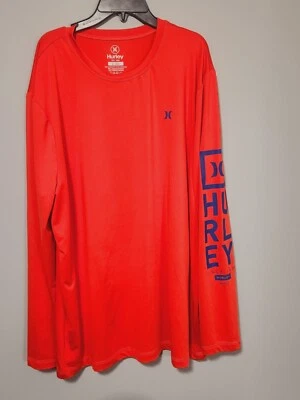 Camisa atlética de manga larga Hurley para hombre talla grande roja azul est. MFG 1999 Foto 1 de 4
