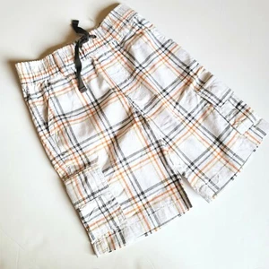 Gymboree Boys sz 4 Shorts Tiki Chief Orange Striped Plaid Print NWT Vintage 2011 - Picture 1 of 2