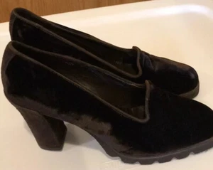 Donald J. Pliner ITALY Brown Crushed Velvet Suede Pumps 3.75” Designer Heels EUC - Picture 1 of 12