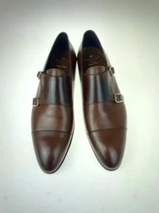 Carmina Shoemaker Double Monk-straps Size UK 14 Inca 80250 Brown Vegano - Bild 1 von 5