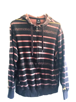 Air Jordan Nike Sudadera con Capucha Jumpman Pull Logo Cremallera Marrón Horizontal Rayas Talla M Hombres Foto 1 de 4