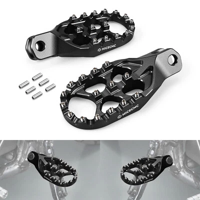 NICECNC Enlarged Foot Pegs Footrest For Suzuki DRZ400S DRZ400SM 2005-2024 Black - Image 1 of 4