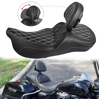 for Harley Road King Electra Street Road Tri Glide Extended Reach Road Sofa Seat Foto 1 de 4