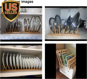 Bamboo Wooden Plate Racks Dish Stand Holder Kitchen Storage Cabinet Organizer... - Picture 1 of 12