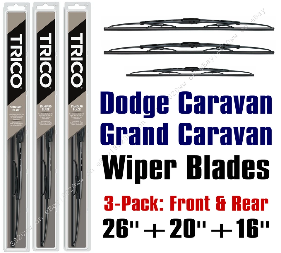 Limpiaparabrisas Dodge Grand Caravan 2008-2010 paquete de 3 26"+20"+16" - 30260/30200/16-E Foto 1 de 1