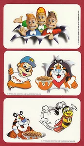 KELLOGG LTD. - JUEGO RARO DE 6 VARIEDADES DE TARJETAS PEGATINAS DIVERTIDAS - 1997 - Imagen 1 de 4
