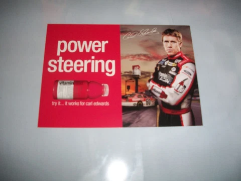 CARL EDWARDS #60 VITAMIN WATER NASCAR POSTCARD Cover
