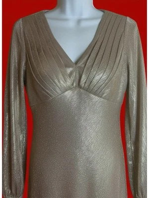 Vestido/vestido iridescente ouro rosa, Ieena para MacDuggal, tamanho 6 - Imagem 1 de 4