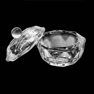 Acrylic Liquid Powder Dappen Dish Bowl With Lid Crystal Glass Cup Nail Art T - Picture 1 of 5