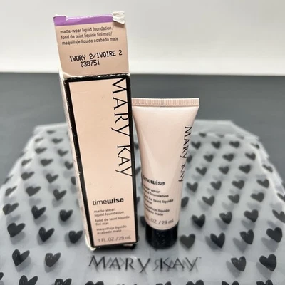 New In Box Mary Kay Matte Wear Foundation Ivory 2 #038751 Combo / Oily Fast Ship - Image 1 of 2