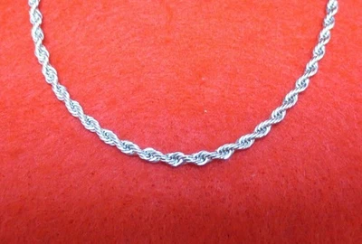 14KT WHITE GOLD EP 24" 4MM ROPE FRENCH STYLE CHAIN NECKLACE WITH MAGNETIC CLASP - Image 1 of 2