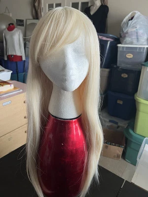 Peluca de pelo largo liso con flequillo lateral para mujer. 27 pulgadas.  Foto 1 de 4