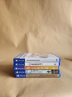 PS4 Games Bundle Lot x 5 Star Wars, Overwatch, Apex, Injustice God's Amoung US - Image 1 of 4