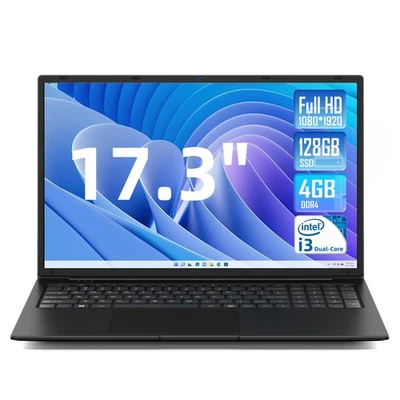 SGIN 17,3-Zoll-Laptop, 4 GB DDR3, 128 GB SSD, FHD IPS, 5G WiFi，HDMI, Windows 11 - Bild 1 von 4