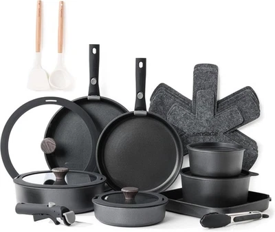 SENSARTE 24 Piece Pots and Pans Set, Nonstick Detachable Handle Cookware, Induct - image 1 of 4
