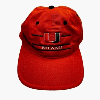 Gorra de béisbol ajustable naranja bordada University of Miami Foto 1 de 4