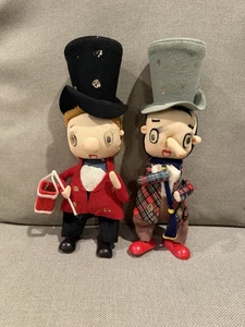 Figuras Stockinette vintage, 2 muñecas 10" villancicos de Navidad de Noel Japón - Imagen 1 de 10