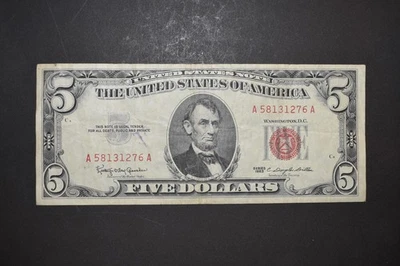 1963 $5 FRN Red Seal Boston - Image 1 of 2