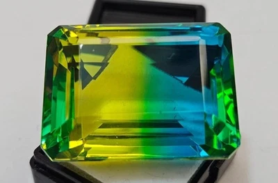 Bi-Color Tourmaline Emerald Cut 100-102 Ct Natural Loose Gemstone EGL Certified - Image 1 of 4