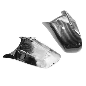 ˜2pcs Side Mirror Covers Rear View Mirror Cover Carbon Fiber Outside Housing - Picture 1 of 10