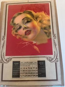 Schöner Vintage Kalender 1944 Billy Devorss Original Blonde Bombe - Bild 1 von 2
