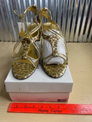 Vestido Tacones Ashro Talla 10 Leopardo Tacones Dorado Brillante Foto 1 de 4