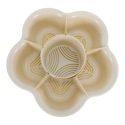  Rotating 6-compartment Platter: Hot Pot Vegetable Platter Divided Serving Tray - Image 1 of 4