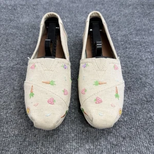 TOMS Classic Slip-On Natural Farmers Market Fruit & Veggies Embroidery - Size 7 - Picture 1 of 20