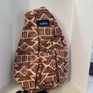 KAVU Cuerda Bandolera Algodón Bandolera Naranja Quemado Marrón Azteca Senderismo Mochila - Imagen 1 de 8