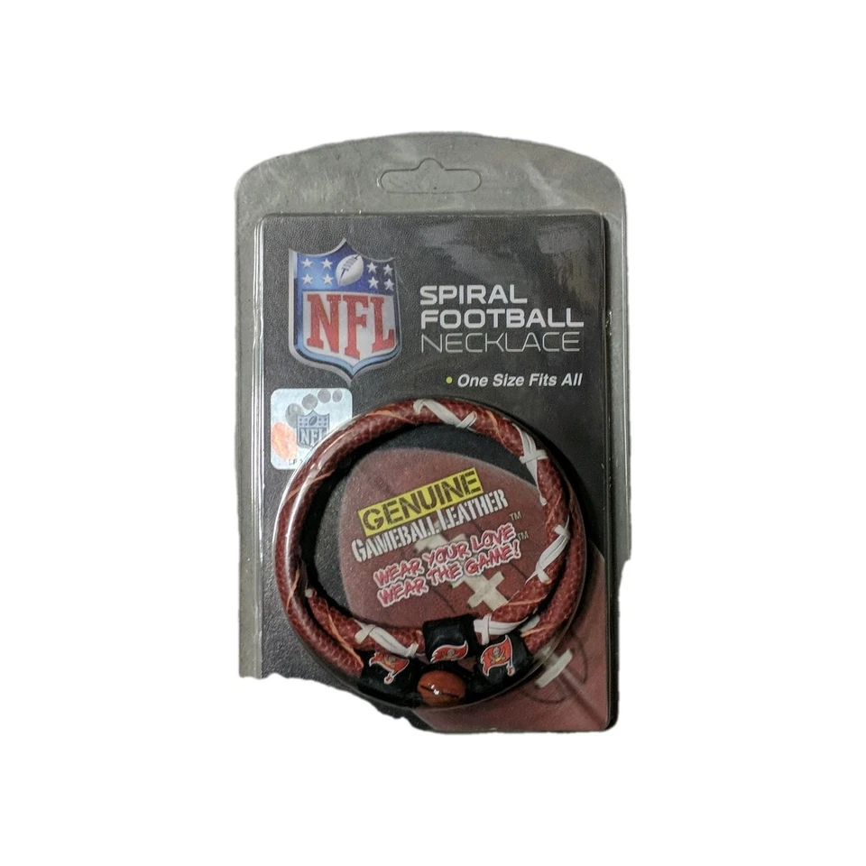 Collar de fútbol americano clásico en espiral Tampa Bay Buccaneers [NUEVO] NFL joyería cuero Foto 1 de 1