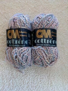 Vntg Columbia Minerva Cottrene Worsted Weight Yarn - Pansy - Lot Of 2 - Picture 1 of 7