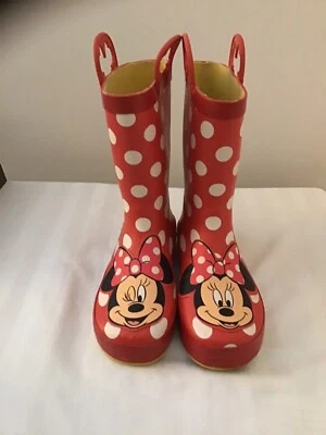 Botas de chuva impermeáveis Western Chief Disney Minnie Mouse para meninas jovens (tamanho 1) - Imagem 1 de 4