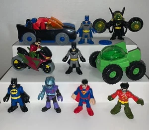 LOTE Batimóvil Robin Cycle Mr. IMAGINEXT DC Super Friends Freeze BATMAN SUPERMAN  - Imagen 1 de 9