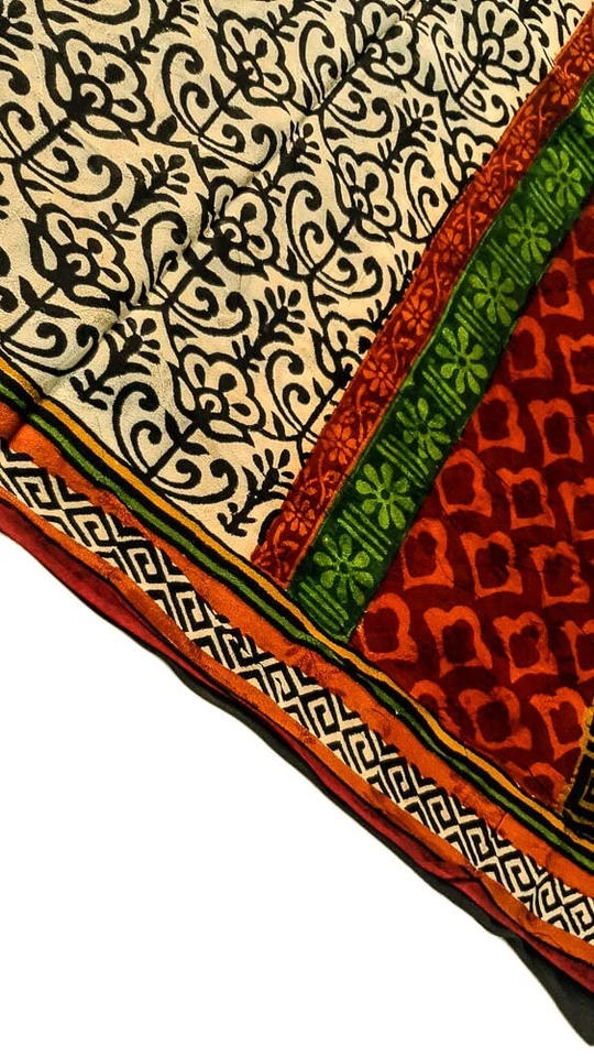 Чистый шелк сари индийский винтажный сари Georgette Chinon напечатано ткани PGS1621 - Изображение 1 из 4