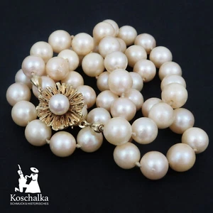 Vintage Akoya-Perlenkette mit 585er Gelbgold Verschluss, 45 cm (0496EB) - Bild 1 von 10