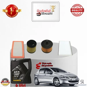 KIT TAGLIANDO FILTRI + OLIO PEUGEOT 307 2.0 HDi 100KW 136CV DAL 2010 -> - Imagen 1 de 2