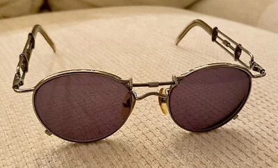 ÓCULOS DE SOL JEAN PAUL GAULTIER VINTAGE PARAFUSO PRATA 56-0174 DÉCADA DE 1990 - Imagem 1 de 4