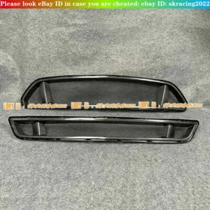 For 15-17 Ford Mustang Carbon Fiber Grille Front Bumper Upper + Lower Grill Set - Picture 1 of 12