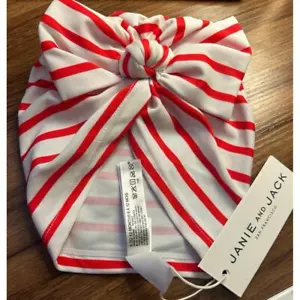 Nwt- Janie & Jack- girls striped turban swim cap- 6-12 months  - Picture 1 of 3