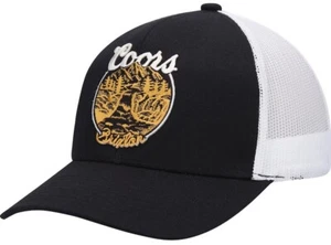 Brixton Men's X Coors Rocky Banquet Beer Embroidered Trucker Hat Cap Black White - Picture 1 of 4