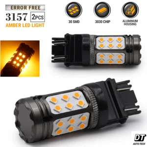 Syneticusa Error Free 3157 LED Amber Yellow CANBUS DRL Turn Signal Light Bulbs - Picture 1 of 11